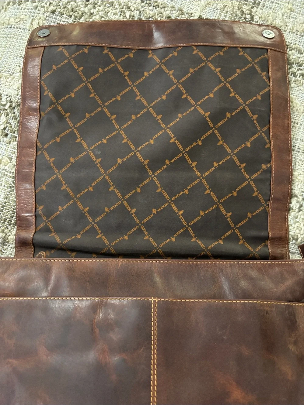 Green Wood Australia Brown Leather Messenger Classic Men’s Crossbody Bag